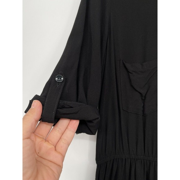 Iz Byer Size Large Black 3/4 Sleeve‎ Knee Length Dress - Picture 4 of 7
